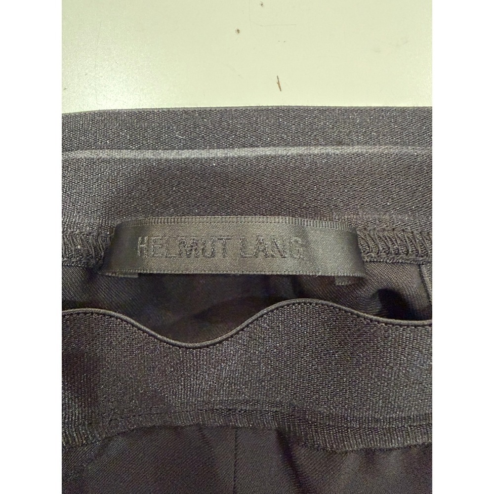 Helmut Lang Black Pintuck Slim Leg Pants Side Slit Ankle Trousers Size Medium - Picture 4 of 10